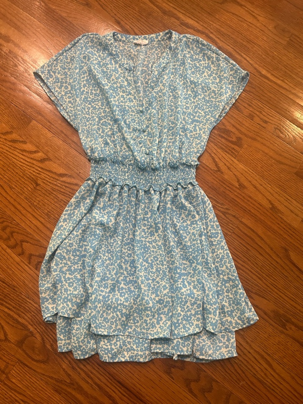 Sienna Sky Light Blue and White Floral Mini Dress